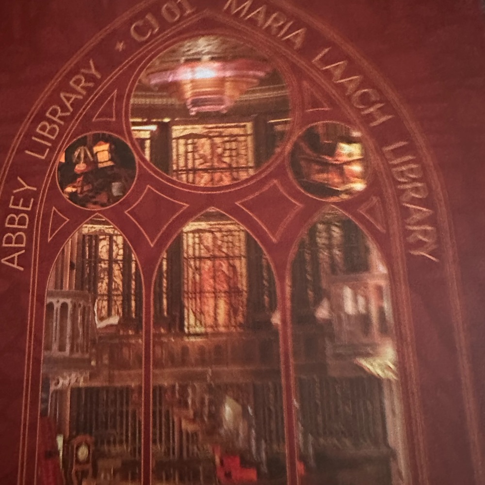 Abbey Library Decorative Book Nook  in Deep Red